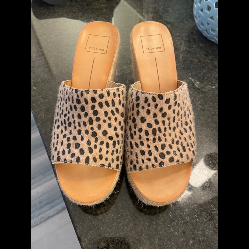 Dolce Vita leopard wedges